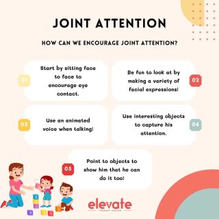⭐️To encourage joint attention in babies, engage in activities that involve shared focus. 
⭐️Use toys or objects that capture their interest, maintain eye contact, and narrate what you're doing to enhance their understanding. 
⭐️Be responsive to their cues and gestures, fostering a reciprocal interaction that promotes joint attention. 

🧸For toddlers, continue using interactive activities and games. 
🧸Play with toys that require cooperation, like building blocks or puzzles. 
🧸Read books together, pointing to pictures and discussing them. 
🧸Offer choices to empower decision-making and encourage shared exploration. 
🧸Reinforce positive behavior with praise, and be a model of joint attention by showing excitement and interest in their discoveries.